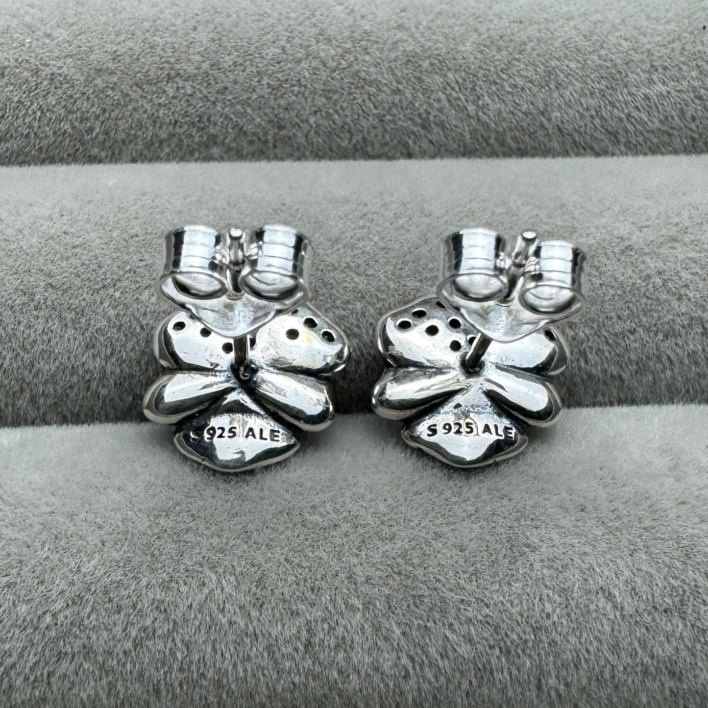 Aretes Flores De Pensamiento Azul