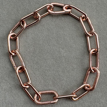 Brazaletes De Eslabones Baño Rosa (Se Abren 3 Eslabones)