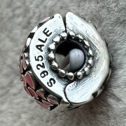 Charm Clip De Seguridad Corazones Rojos Y Rosas