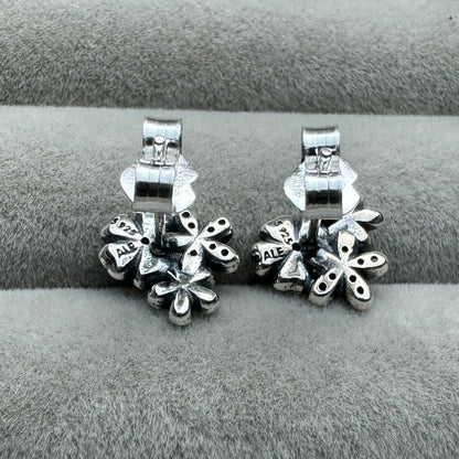 Aretes Flores Blancas, Rosas Y Transparentes Brillantes