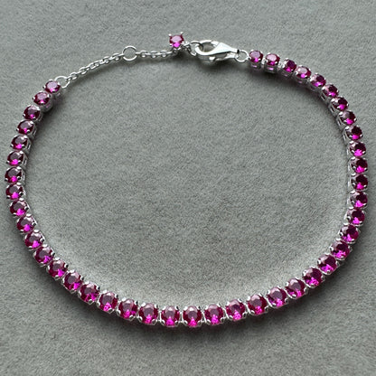 Brazalete Tenis Rosa Brillante