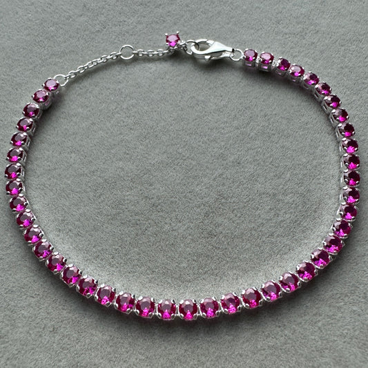 Brazalete Tenis Rosa Brillante