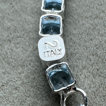 Brazalete Tenis Azul Claro Brillante