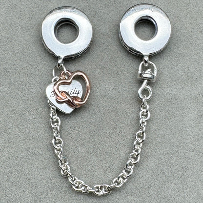 Cadena De Seguridad Corazón Familiar Pandora Vista Frontal