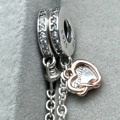 Cadena De Seguridad Corazón Familiar Pandora Vista Lateral