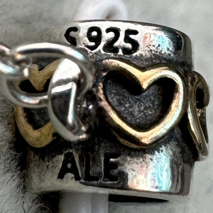 Cadena De Seguridad Corazones Dorados Pandora Vista Aro Grabados