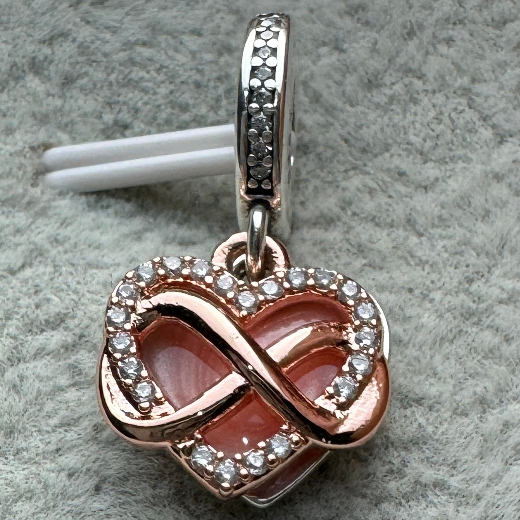Charm Colgante Doble Corazón Infinito Brillante Pandora 1