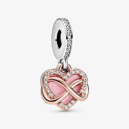 Charm Colgante Doble Corazón Infinito Brillante Pandora 6