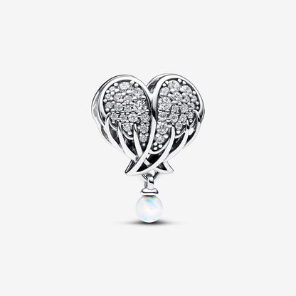 Charm Alas De Ángel y Corazón Brillante