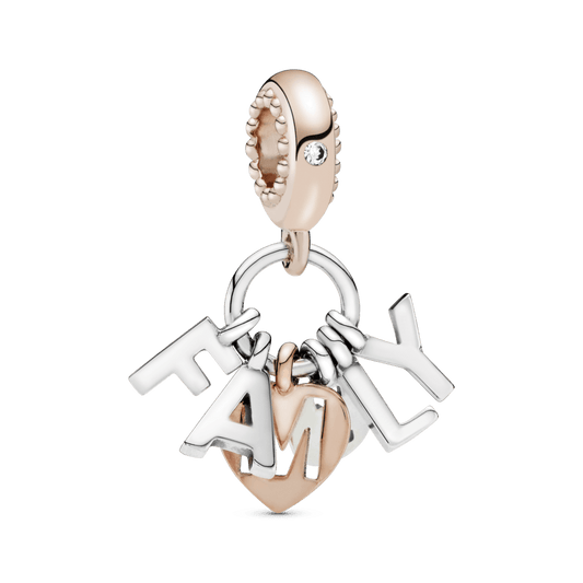 Charm Colgante Familia Recubrimiento en Oro Rosa