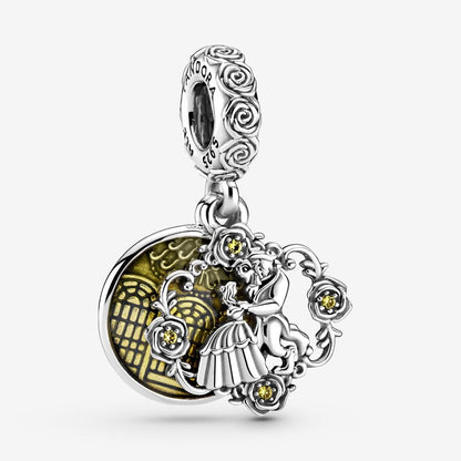 Charm Colgante Doble La Bella y La Bestia Disney