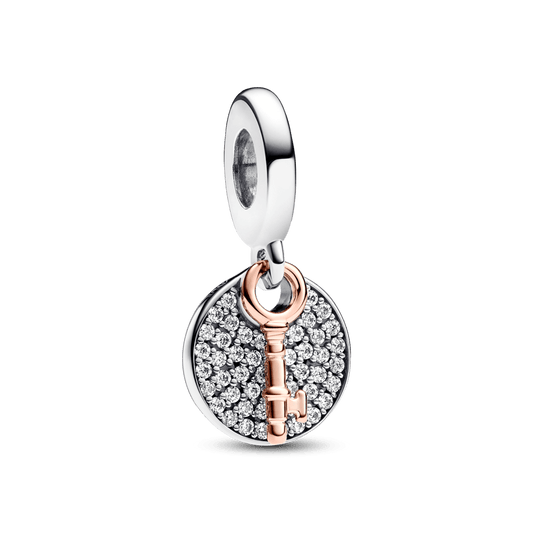 Charm Colgante Doble Llave y Zirconias