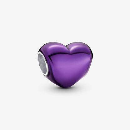 Charm Corazón Metálico Morado