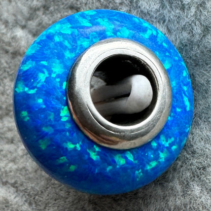 Charm Azul Intenso Opalescente Pandora Vista Del Costado