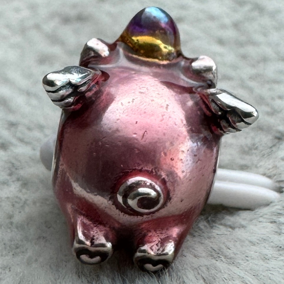 Charm Cerdo Unicornio Volador Pandora Vista Desde Atrás