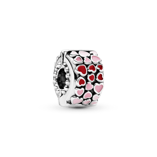 Charm Clip De Seguridad Corazones Rojos Y Rosas Pandora