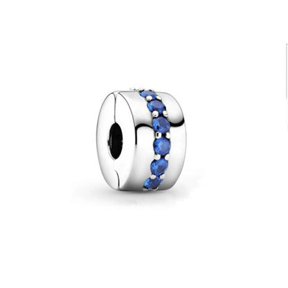 Charm Clip De Seguridad Fila Pavé Azul Pandora