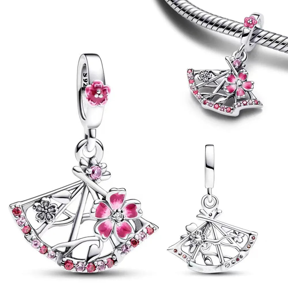 Charm Colgante Abanico Con Flores De Cerezo Pandora