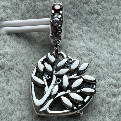 Charm Colgante Árbol Brillante Rosa Pandora Vista Desde Atrás