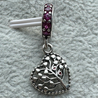 Charm Colgante Árbol De La Vida Forma De Corazón Pandora Vista Frontal