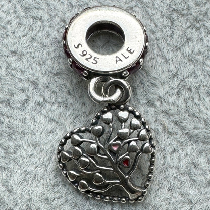 Charm Colgante Árbol De La Vida Forma De Corazón Pandora Vista Lateral