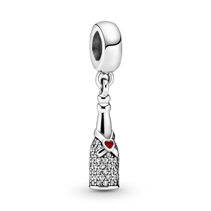 Charm Colgante Botella De Vino Burbujeante Brillante Pandora