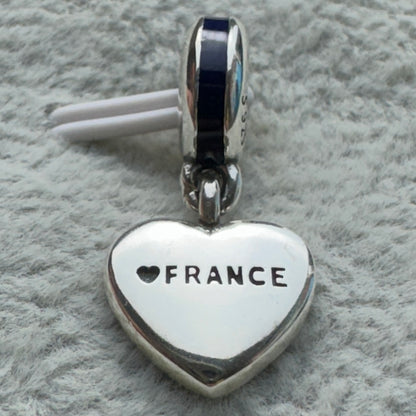 Charm Colgante Corazón Bandera De Francia Pandora Vista Desde Atrás