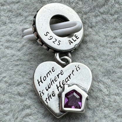 Charm Colgante Corazón Casa Home Is Where The Heart Is Pandora Vista Lateral