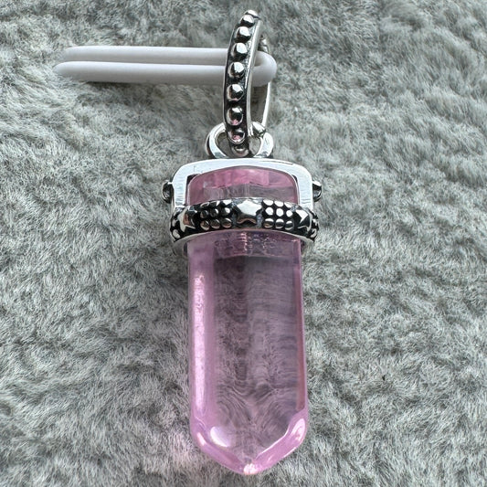 Charm Colgante Cuarzo Rosa Pandora Vista Frontal