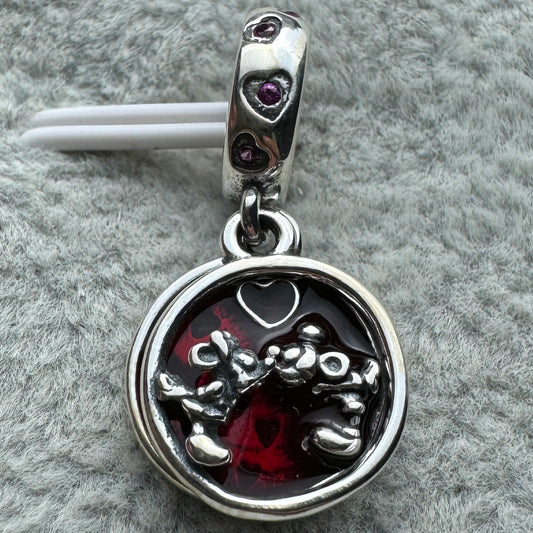 Charm Colgante Doble Amor Y Besos Mickey Y Minnie Disney Pandora Vista Frontal