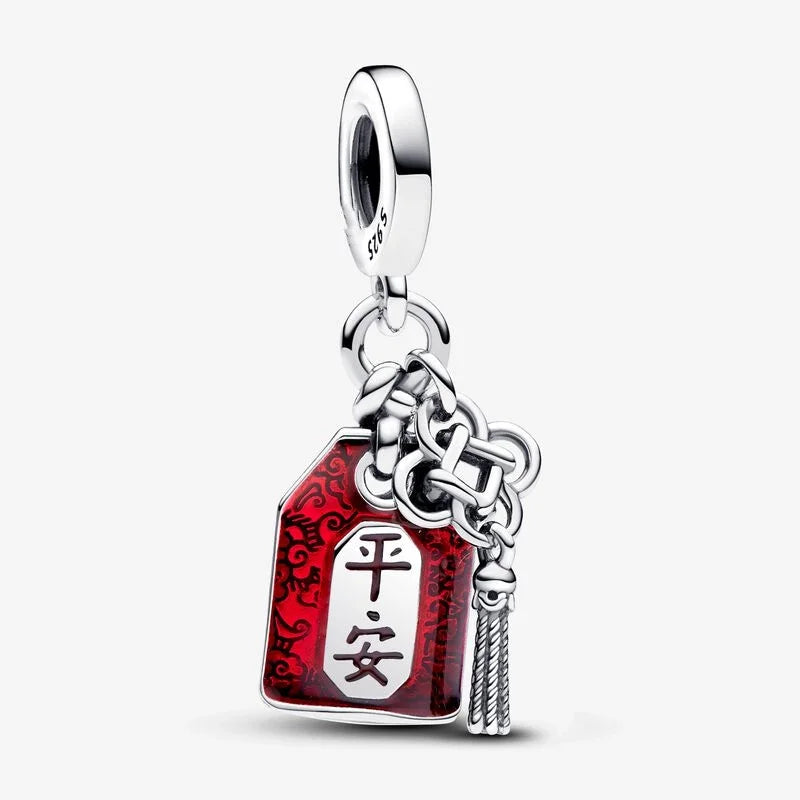 Charm Colgante Doble Amuleto De La Suerte Pandora