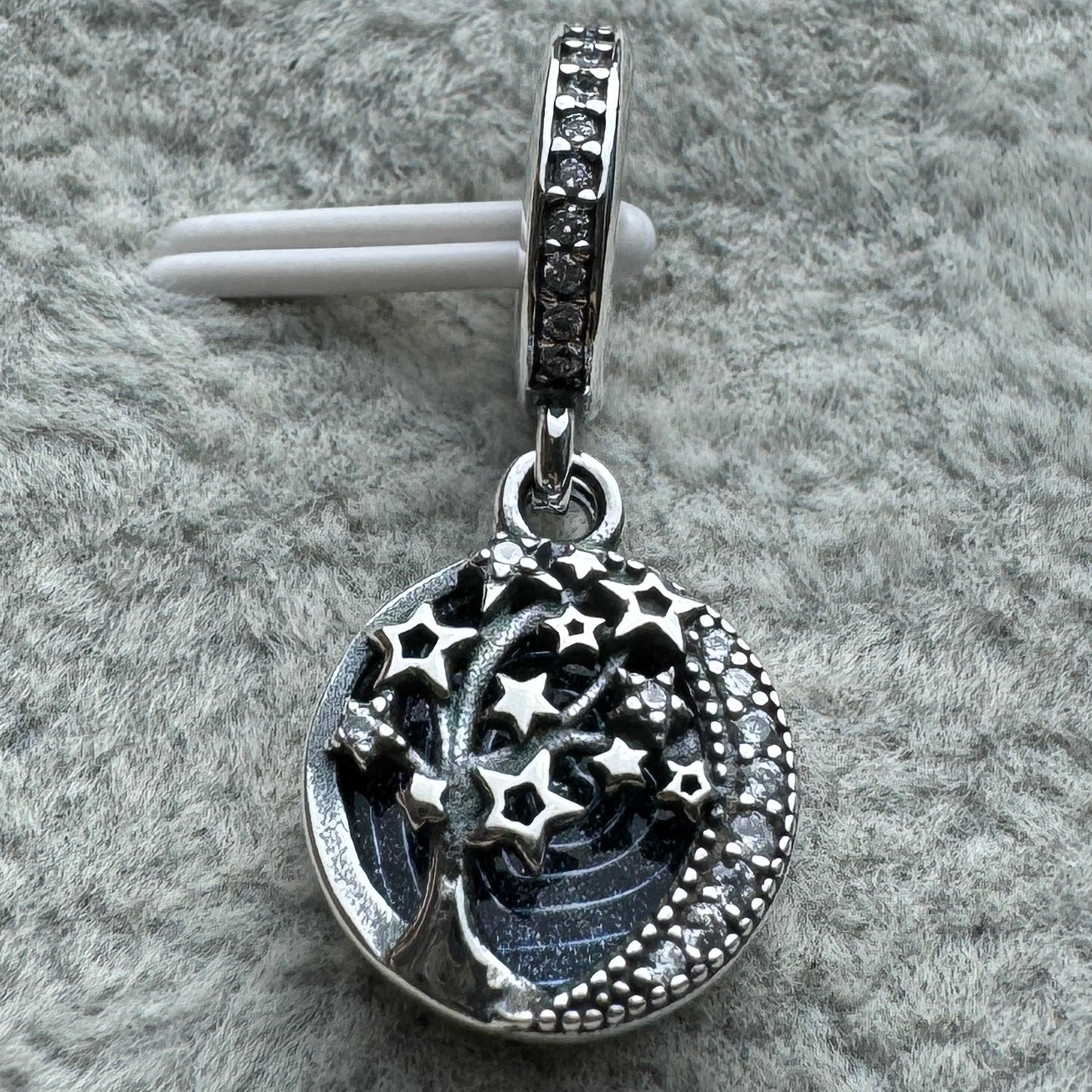 Charm Colgante Doble Árbol, Estrellas Y Luna De La Galaxia Pandora Vista Frontal