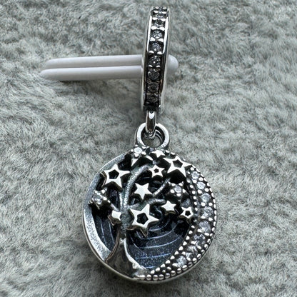 Charm Colgante Doble Árbol, Estrellas Y Luna De La Galaxia Pandora Vista Frontal