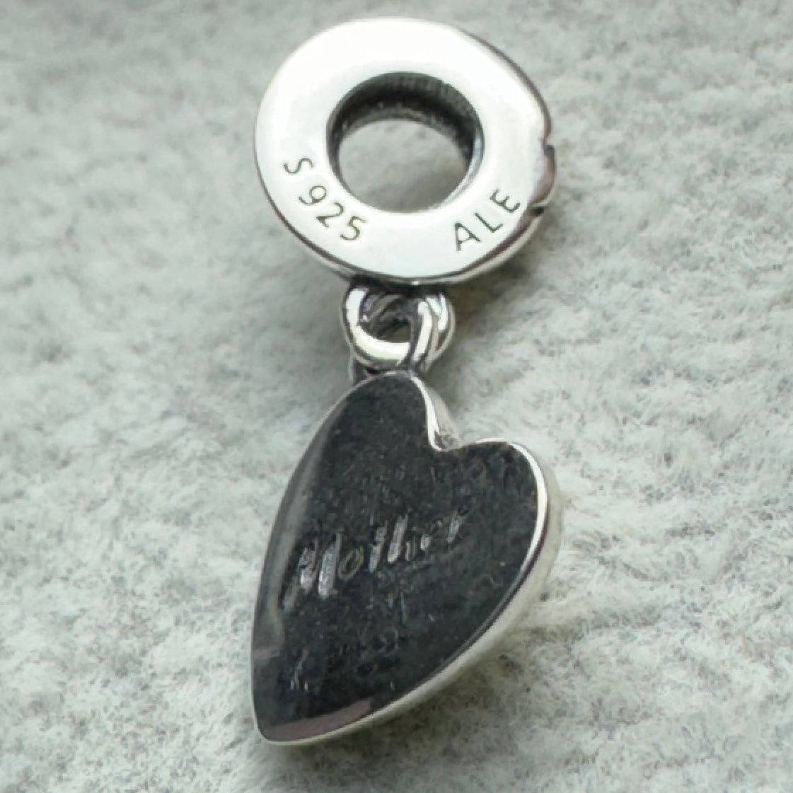 Charm Colgante Doble Corazón Madre E Hijo Pandora Vista Lateral Corazón Mamá