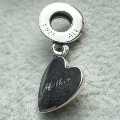 Charm Colgante Doble Corazón Madre E Hijo Pandora Vista Lateral Corazón Mamá