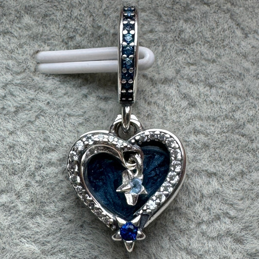 Charm Colgante Doble Corazón Estrella Fugaz Pandora Vista Frontal