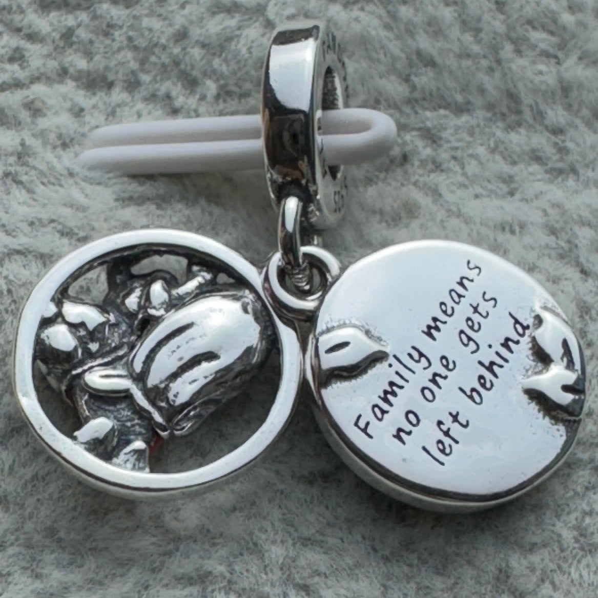 Charm Colgante Doble Familia Lilo Y Stitch Disney Pandora Vista Desde Atrás