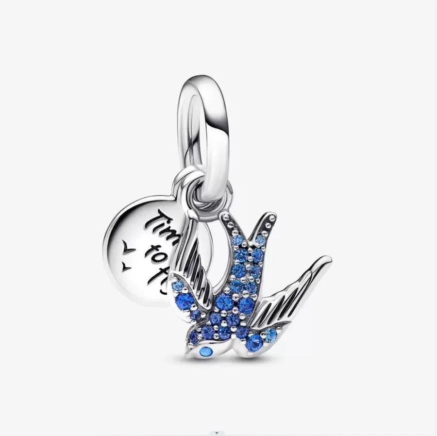 Charm Colgante Doble Golondrina Reluciente Pandora