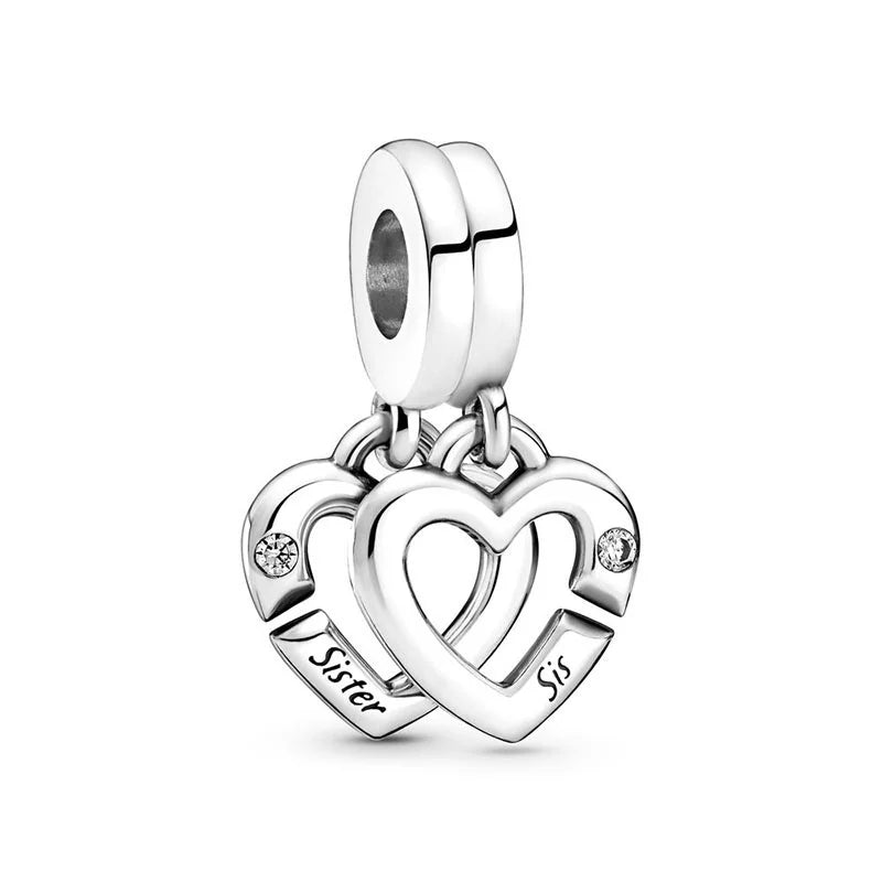 Charm Colgante Doble Hermanas Unidas Corazones Pandora