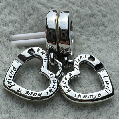 Charm Colgante Doble Hermanas Unidas Corazones Pandora Vista Desde Atrás