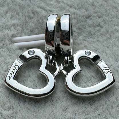 Charm Colgante Doble Hermanas Unidas Corazones Pandora Vista Frontal