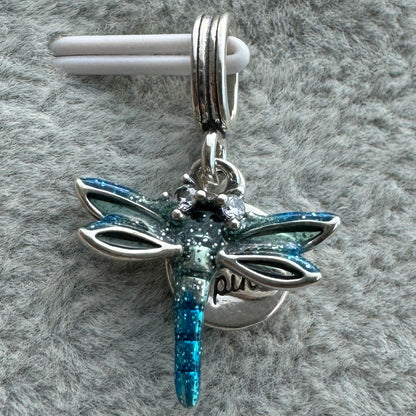 Charm Colgante Doble Libélula Azul Pandora Vista Frontal