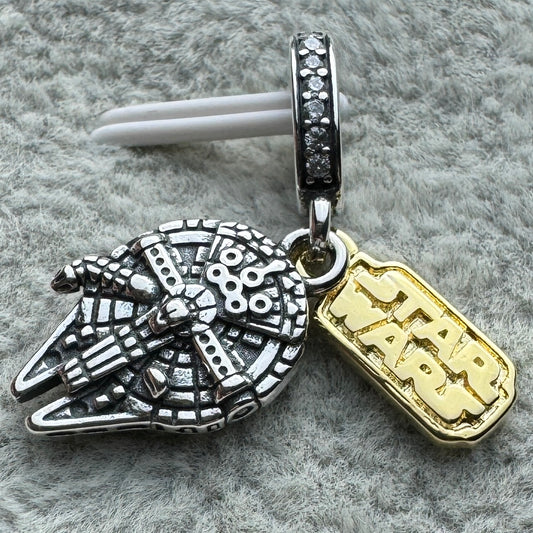 Charm Colgante Doble Nave Star Wars Disney Pandora Vista Frontal