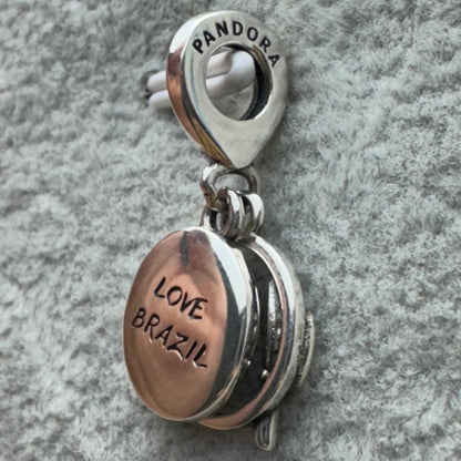 Charm Colgante Doble Pájaros De Brazil Pandora Vista Lateral