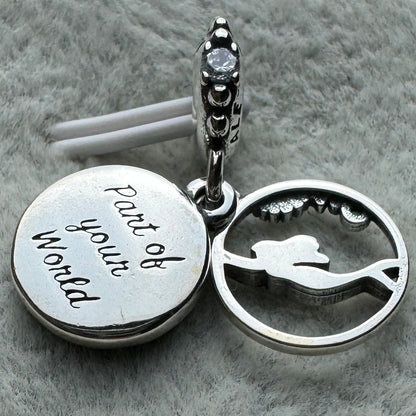 Charm Colgante Doble Princesa Ariel Sirenita Disney Pandora Vista Desde Atrás