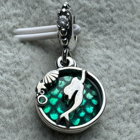 Charm Colgante Doble Princesa Ariel Sirenita Disney Pandora Vista Frontal