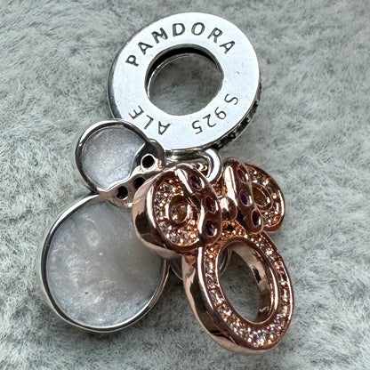 Charm Colgante Doble Silueta Minnie Disney Pandora Vista Lateral