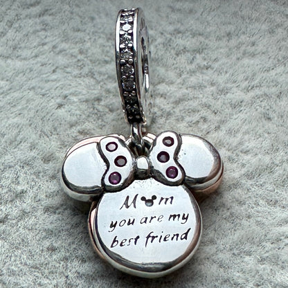 Charm Colgante Doble Silueta Minnie Disney Pandora Vista Parte De Atrás