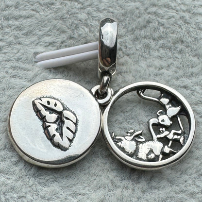 Charm Colgante Doble Simba, Timón Y Pumba Disney Pandora Vista Desde Atrás
