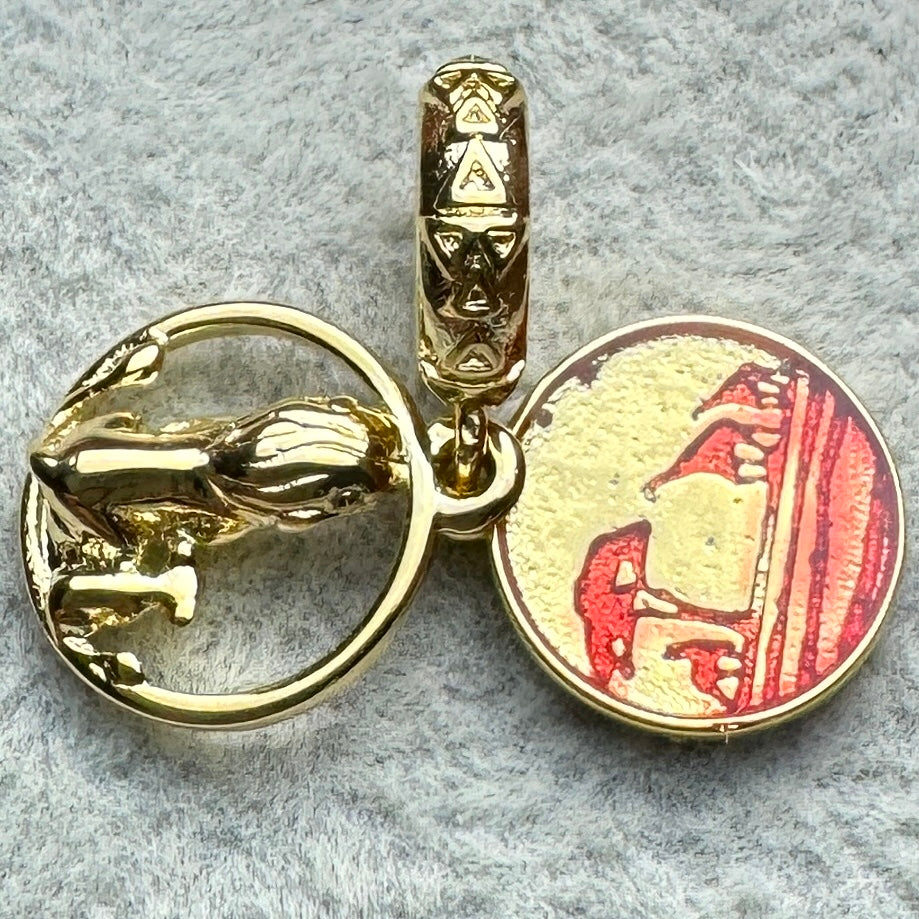 Charm Colgante Doble Simba y Mufasa Disney Pandora Vista Frontal Abierto